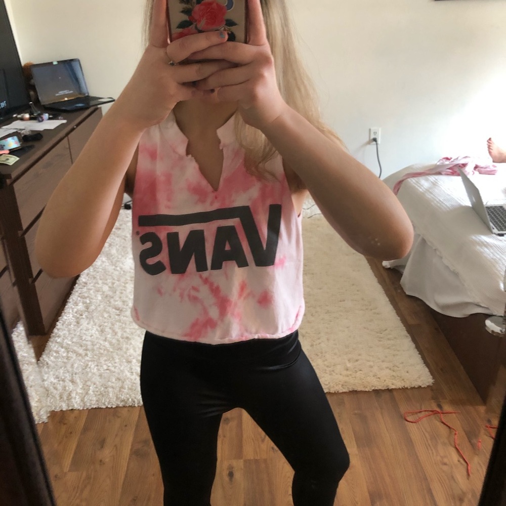Pink tie dye Vans muscle tshirt/tank - Picture 3 of 4